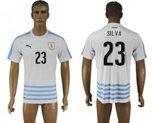 Uruguay #23 Silva Away Soccer Country Jersey