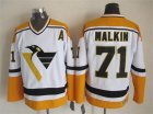 NHL Pittsburgh Penguins #71 Evgeni Malkin Throwback white-yellow jerseys