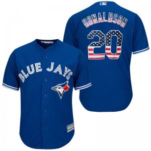 Toronto Blue Jays #20 Josh Donaldson Royal Stars and Stripes Cool Base Jersey