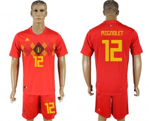 Belgium 12 MIGNOLET Home 2018 FIFA World Cup Soccer Jersey