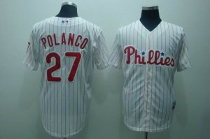 mlb philadelphia phillies #27 polanco white(red strip)cool base