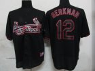 MLB St.Louis Cardinals #12 Berkman Black Fashion Jerseys