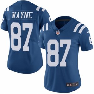 Women\'s Nike Indianapolis Colts #87 Reggie Wayne Limited Royal Blue Rush NFL Jersey