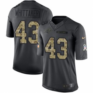 Mens Nike Carolina Panthers #43 Fozzy Whittaker Limited Black 2016 Salute to Service NFL Jersey