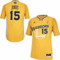 Mens Adidas Golden State Warriors #15 Damian Jones Swingman Gold Alternate NBA Jersey