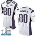 Mens Nike New England Patriots 80 Danny Amendola White 2018 Super Bowl LII Elite Jersey
