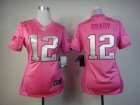 Nike Women New England Patriots #12 Tom Brady Pink Jerseys[love s]