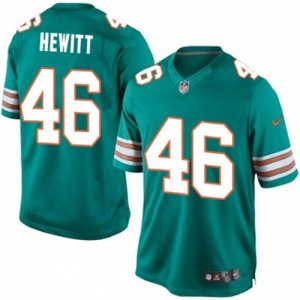 Mens Nike Miami Dolphins #46 Neville Hewitt Limited Aqua Green Alternate NFL Jersey