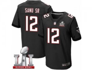 Mens Nike Atlanta Falcons #12 Mohamed Sanu Elite Black Alternate Super Bowl LI 51 NFL Jersey