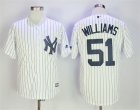Yankees #51 Bernie Williams White Cool Base Jersey