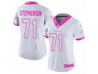 Women Nike Denver Broncos #71 Donald Stephenson Limited White-Pink Rush Fashion NFL Jersey
