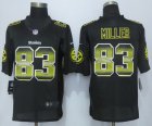 2015 New Nike Pittsburgh Steelers #83 Miller Black Strobe Jerseys(Limited)