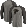 Atlanta Falcons NFL Pro Line by Fanatics Branded Black Gray Tri Blend 34-Sleeve T-Shirt