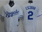 Kansas City Royals #2 Alcides Escobar White New Cool Base Stitched Baseball Jersey