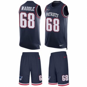 Mens Nike New England Patriots #68 LaAdrian Waddle Limited Navy Blue Tank Top Suit NFL Jersey