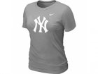 Women MLB New York Yankees Heathered L.Grey Nike Blended T-Shirt