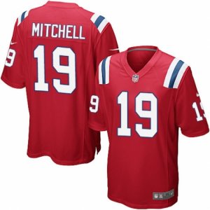 Mens Nike New England Patriots #19 Malcolm Mitchell Game Red Alternate NFL Jersey