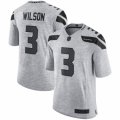 Men's Nike Seattle Seahawks #3 Russell Wilson Limited Gray Gridiron II NFL Jersey