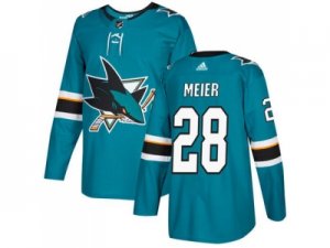 Men Adidas San Jose Sharks #28 Timo Meier Teal Home Authentic Stitched NHL Jersey