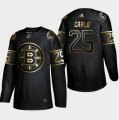 Bruins #25 Brandon Carlo Black Gold Adidas Jersey