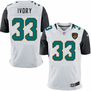 Mens Nike Jacksonville Jaguars #33 Chris Ivory Elite White NFL Jersey