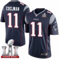 Mens Nike New England Patriots #11 Julian Edelman Limited Navy Blue Team Color Super Bowl LI 51 NFL Jersey