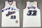 Mens Utah Jazz #32 Karl Malone Mountain White Gold NBA Hardwood