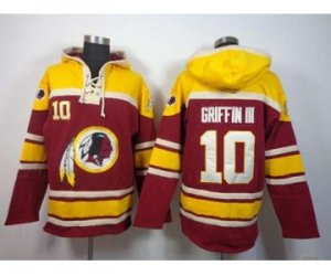 nike nfl jerseys washington redskins #10 robert griffin iii yellow-red[pullover hooded sweatshirt]