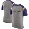 Baltimore Ravens Enzyme Shoulder Stripe Raglan T-Shirt Heathered Gray