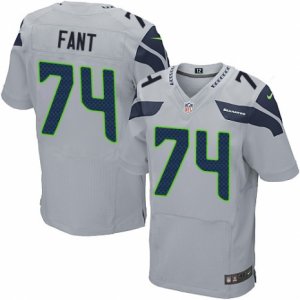 Men\'s Nike Seattle Seahawks #74 George Fant Elite Grey Alternate NFL Jersey