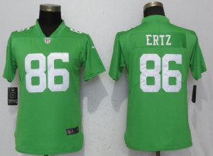 Nike Eagles #86 Zach Ertz Green Women Throwback Vapor Untouchable Limited Jersey