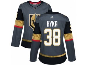 Women Adidas Vegas Golden Knights #38 Tomas Hyka Authentic Gray Home NHL Jersey