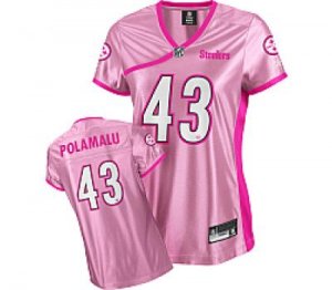 pittsburgh steelers #43 polamalu women pink