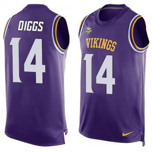 Nike Minnesota Vikings #14 Stefon Diggs Purple Team Color Men Stitched NFL Limited Tank Top Jersey