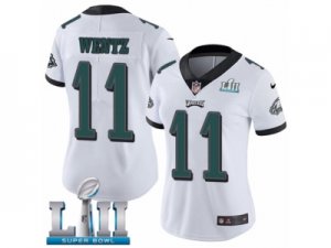 Women Nike Philadelphia Eagles #11 Carson Wentz White Vapor Untouchable Limited Player Super Bowl LII NFL Jersey