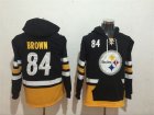 Pittsburgh Steelers #84 Antonio Brown Black All Stitched Hooded Sweatshirt