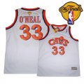 Men's Mitchell and Ness Cleveland Cavaliers #33 Shaquille O'Neal Swingman White CAVS Throwback 2016 The Finals Patch NBA Jersey
