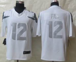 Nike Seattle Seahawks #12 Fan Platinum White Jerseys(Game)