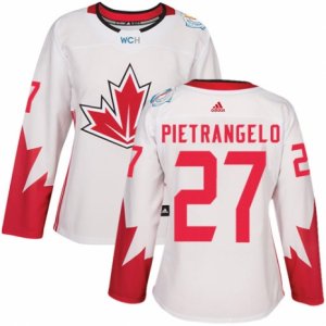 Women\'s Adidas Team Canada #27 Alex Pietrangelo Premier White Home 2016 World Cup Hockey Jersey