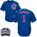 Youth Majestic Chicago Cubs #1 Kosuke Fukudome Authentic Royal Blue Alternate 2016 World Series Bound Cool Base MLB Jersey