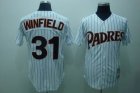 mlb san diego padres #31 winfield m&n white(black strip)