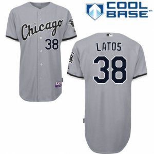 Men\'s Majestic Chicago White Sox #38 Mat Latos Authentic Grey Road Cool Base MLB Jersey