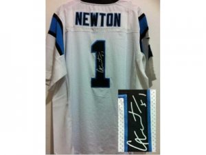 Nike jerseys carolina panthers #1 newton white[Elite signature]