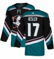Mens Adidas Anaheim Ducks #17 Ryan Kesler Authentic Black Teal Third NHL Jersey