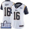 Nike Rams #16 Jared Goff White Women 2019 Super Bowl LIII Vapor Untouchable Limited Jersey