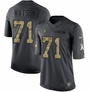 Mens Nike Oakland Raiders #71 Menelik Watson Limited Black 2016 Salute to Service NFL Jersey