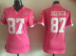 2015 women Nike New York Jets #87 Decker pink jerseys