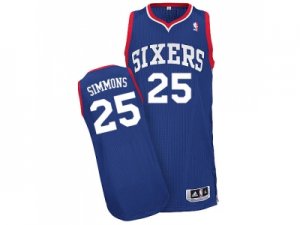 Men\'s Adidas Philadelphia 76ers #25 Ben Simmons Authentic Royal Blue Alternate NBA Jersey