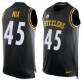 Mens Nike Pittsburgh Steelers #45 Roosevelt Nix Limited Black Player Name & Number Tank Top NFL Jersey