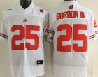 NCAA Wisconsin Badgers #25 Gordon III white jerseys